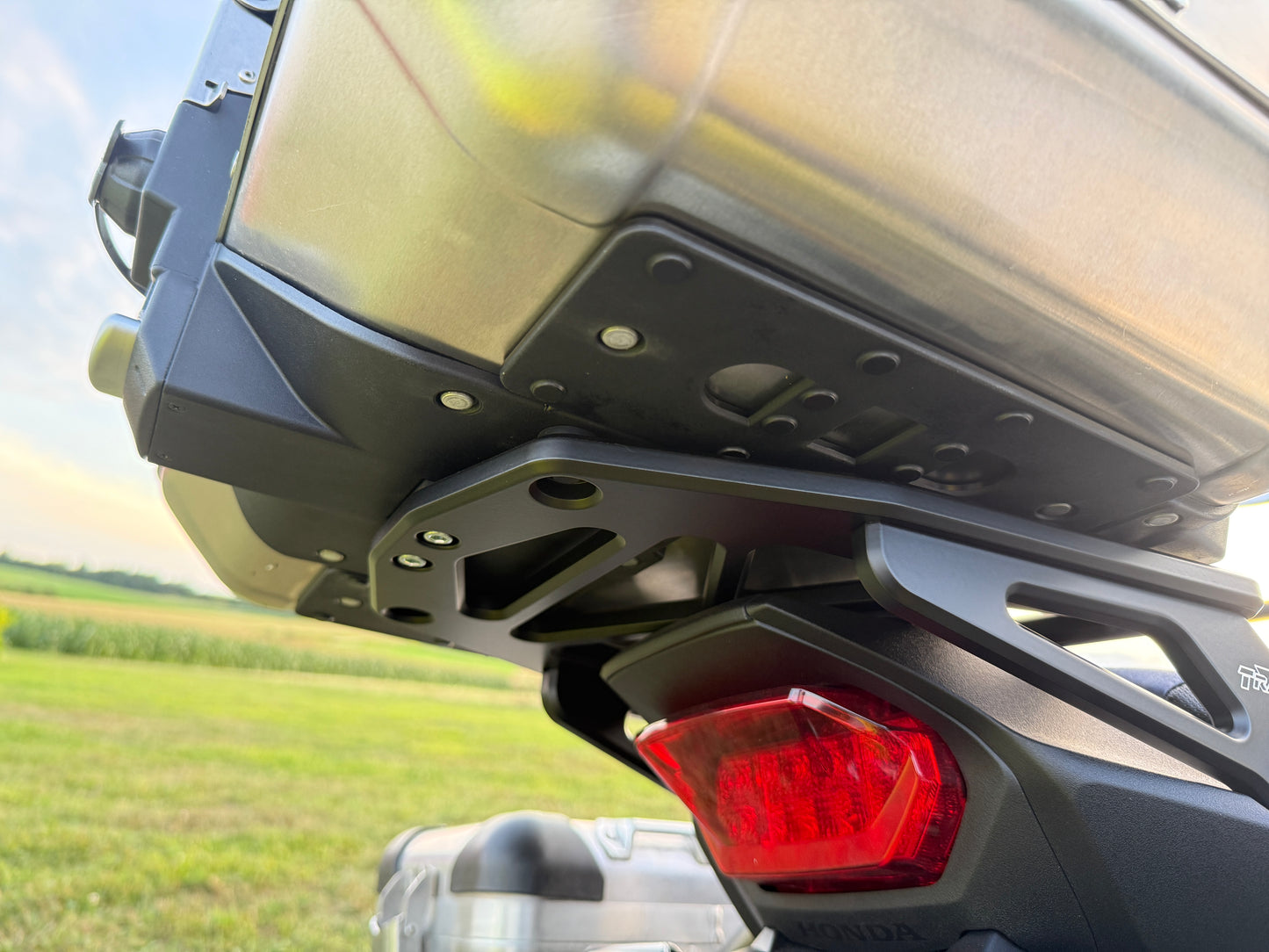 Underside view of 2025 TransAlp with Gen 2 rack - Givi Monokey compatible